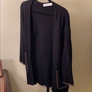 ZARA Black Cardigan with Gold Details